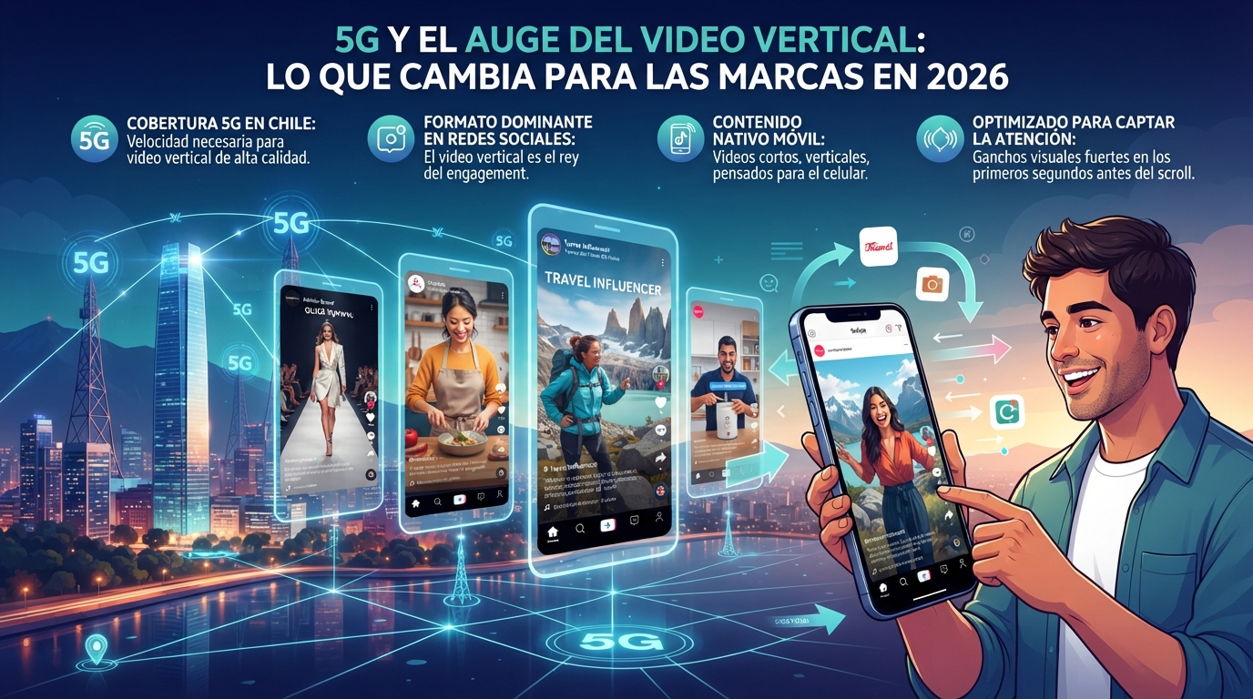 5G y el auge del video vertical: lo que cambia para las marcas en 2026